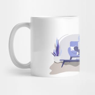 Social media man digital illustration Mug